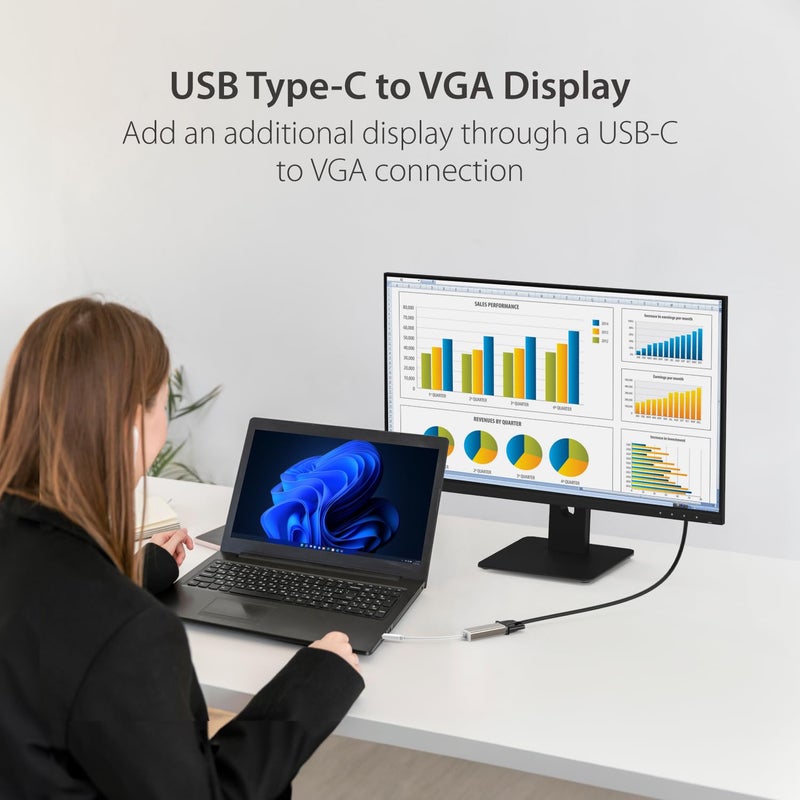 j5create USB Type-C to VGA Adapter, Thunderbolt 3/4 to VGA, Aluminium Shell, Compatible with iPhone 16/15 Pro Max, MacBook Pro/Air, iPad Pro, XPS, S22/23/24 and More (JCA111) - Image 2